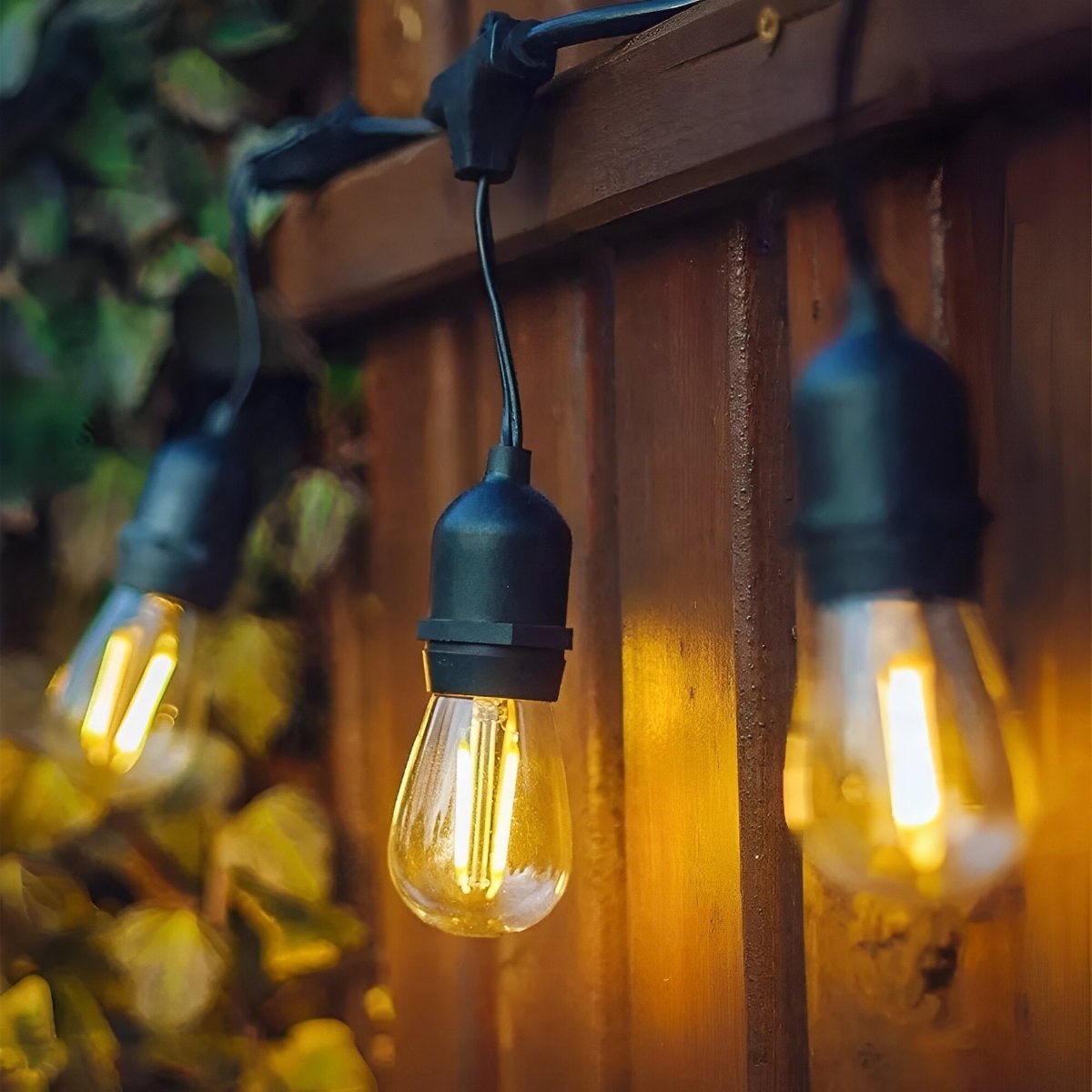 Vintage Edison Globe Cafe String Lights – Weather-Resistant Decorative Patio Lighting for Deck Pergola Wedding Bistro Backyard Party | Thomler