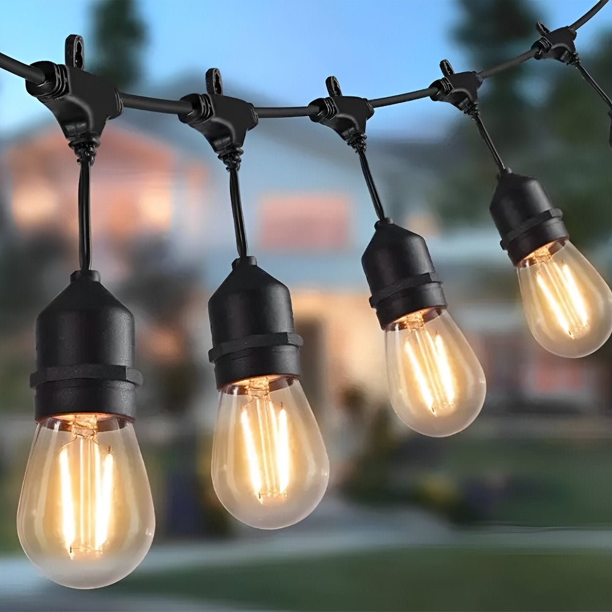Vintage Edison Globe Cafe String Lights – Weather-Resistant Decorative Patio Lighting for Deck Pergola Wedding Bistro Backyard Party | Thomler