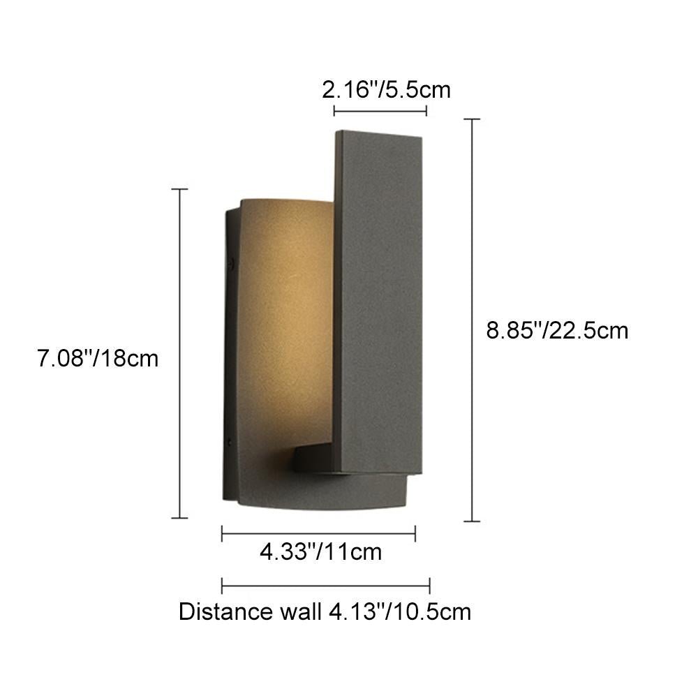 Wall Light Aluminium 42.5 cm Black LED Outdoor Facade Front Door Patio Sconce Waterproof Warm White | Thomler