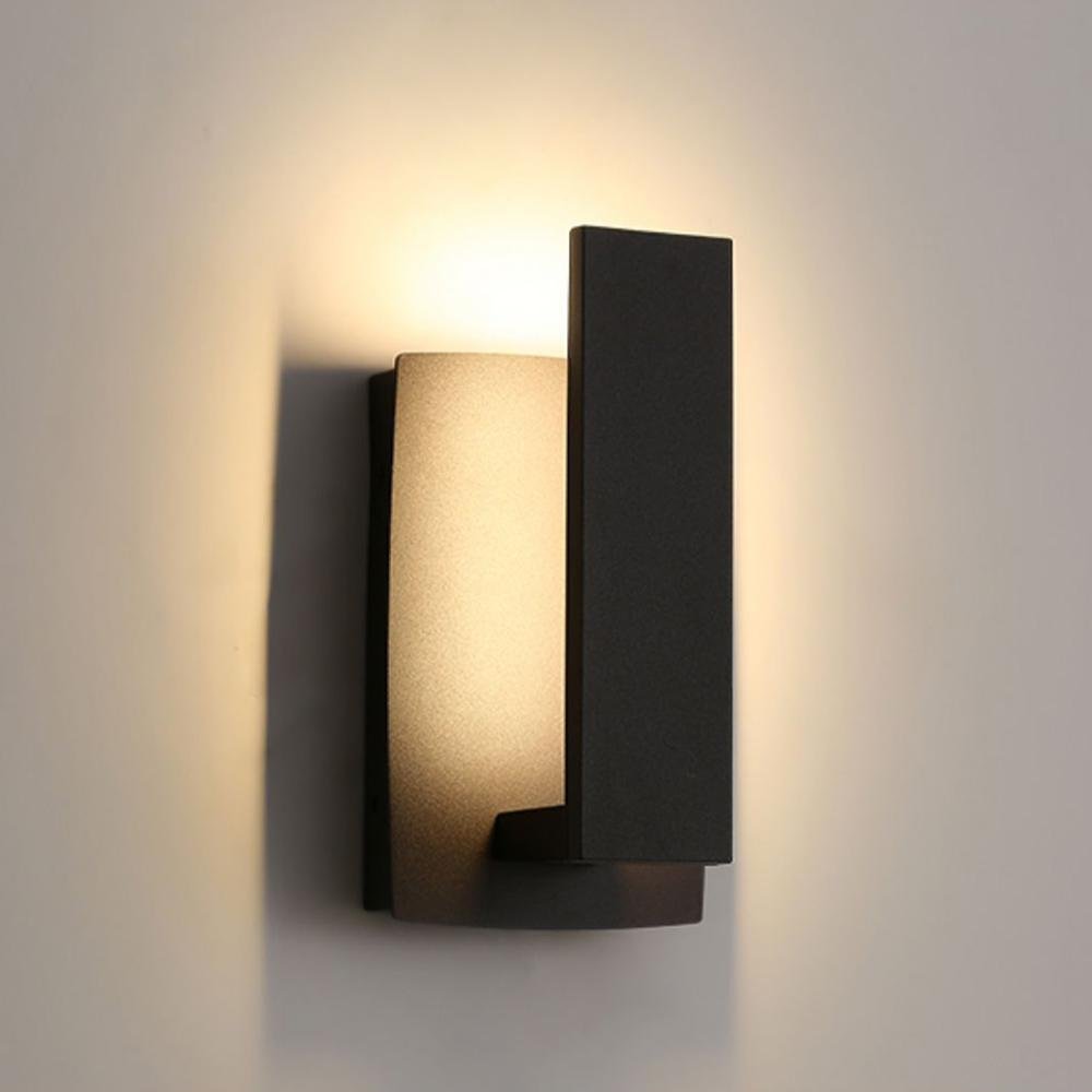 Wall Light Aluminium 42.5 cm Black LED Outdoor Facade Front Door Patio Sconce Waterproof Warm White | Thomler