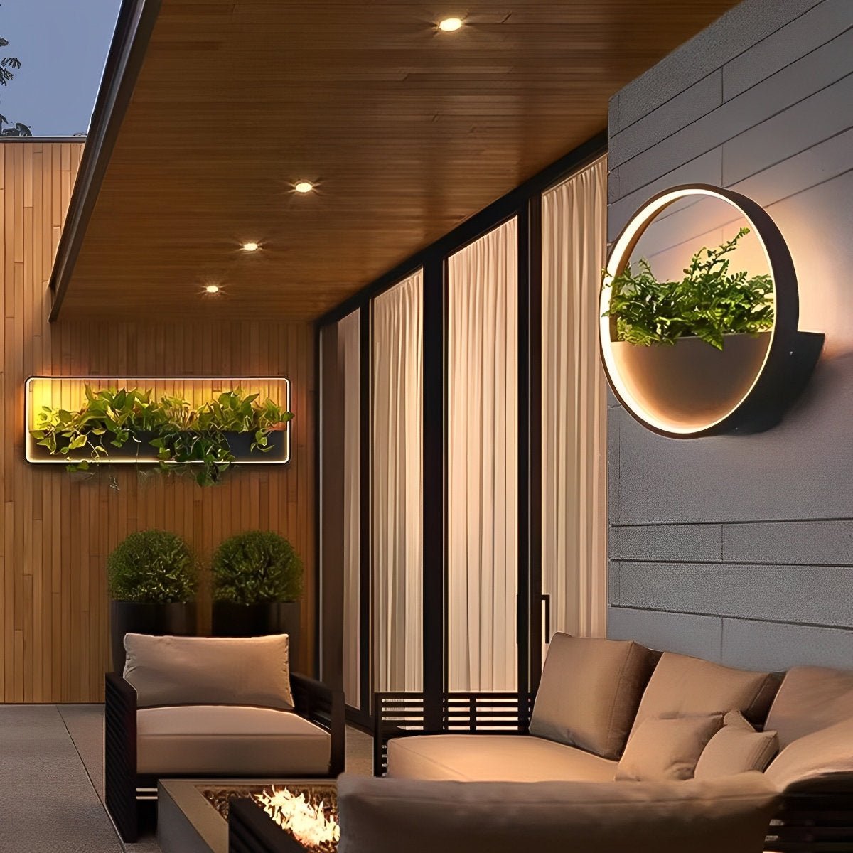 Solar LED Wall Planter Fixture with Built-In Flower Pot for Patio, Deck & Entryway – Weatherproof Modern Outdoor Sconce | Thomler