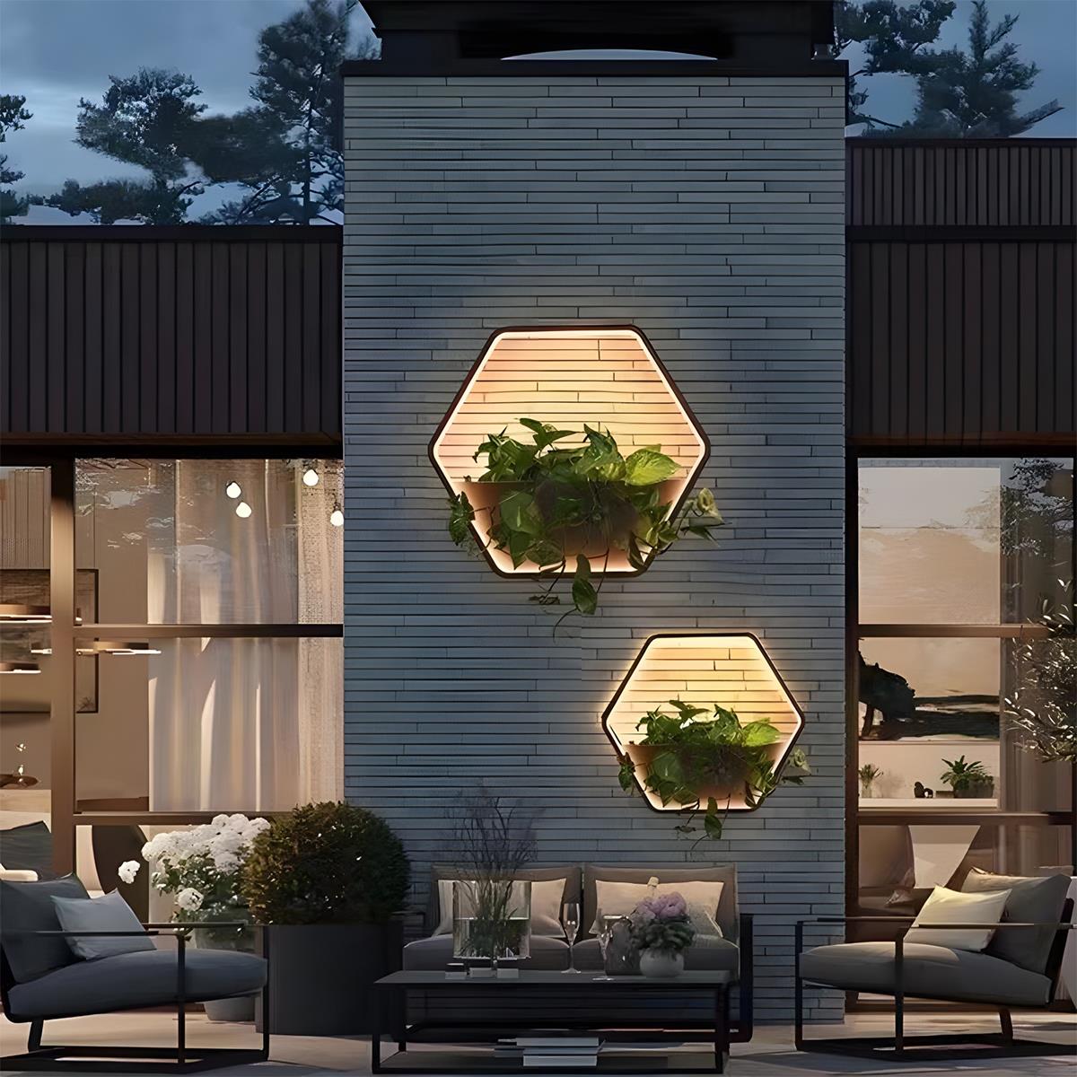 Solar LED Wall Planter Fixture with Built-In Flower Pot for Patio, Deck & Entryway – Weatherproof Modern Outdoor Sconce | Thomler