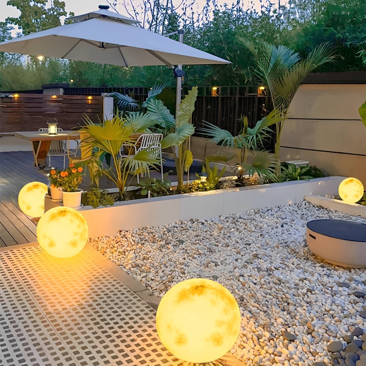 Outdoor Landscape Ball Light Resin 11.8 in Warm White Solar Garden Patio Lawn Decorative Lighting | Thomler