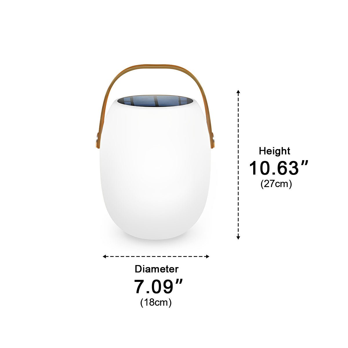 Table Lamp PE Globe Shade 18.0 cm White Garden Patio Solar LED Lantern Portable Outdoor Mood Light Dimmable | Thomler