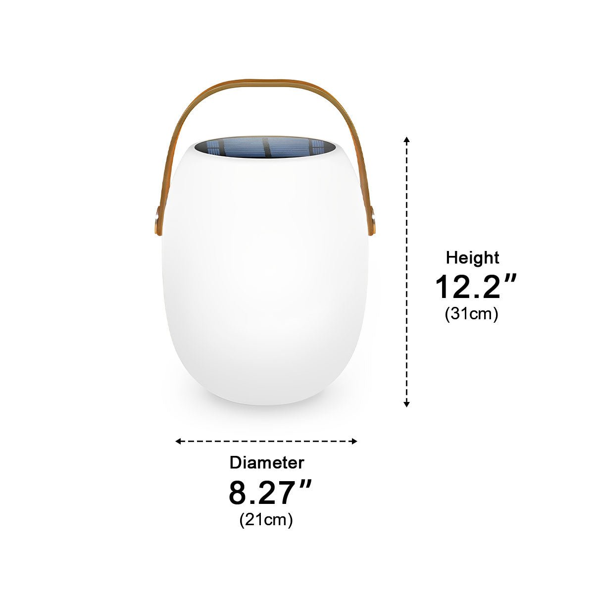 Table Lamp PE Globe Shade 18.0 cm White Garden Patio Solar LED Lantern Portable Outdoor Mood Light Dimmable | Thomler