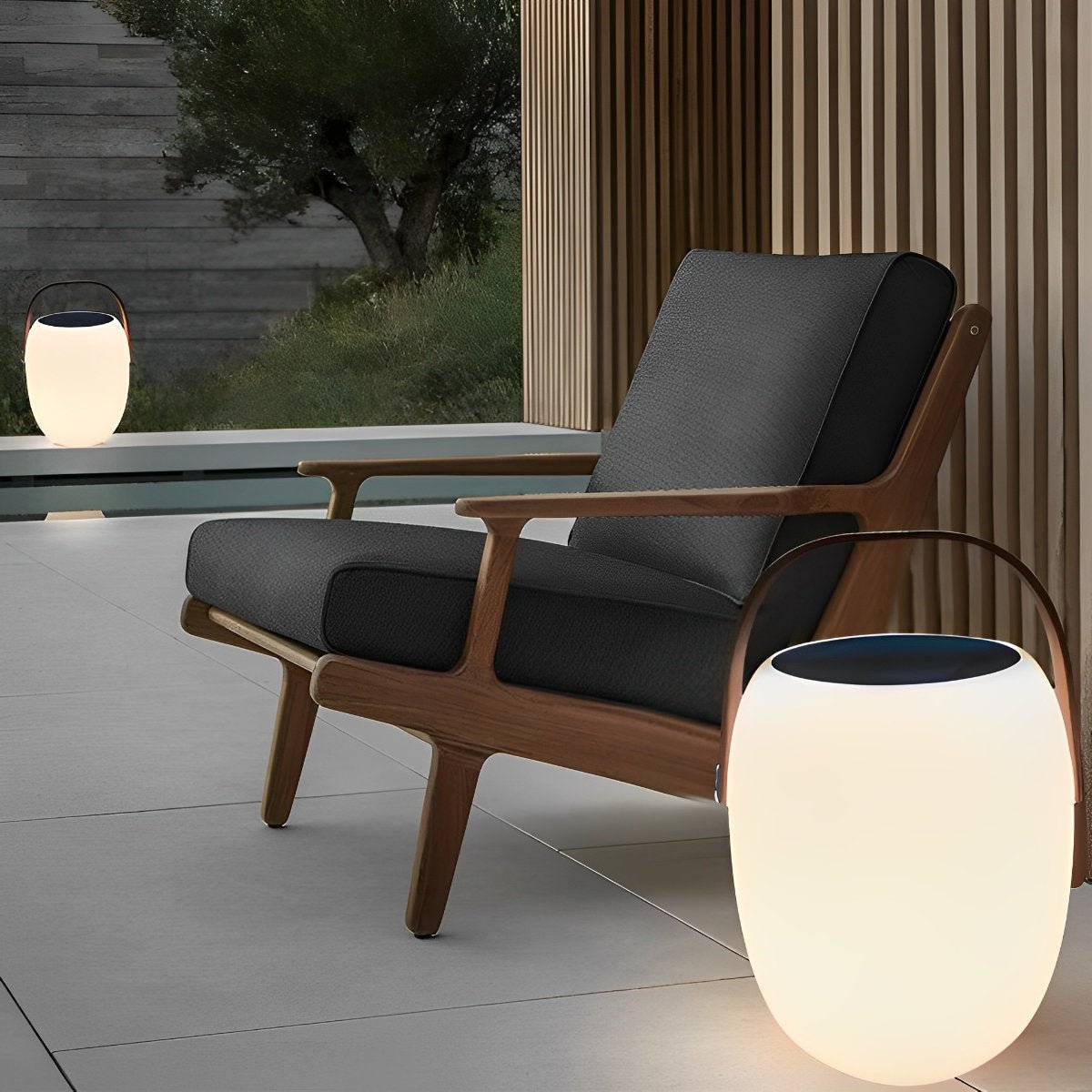 Table Lamp PE Globe Shade 18.0 cm White Garden Patio Solar LED Lantern Portable Outdoor Mood Light Dimmable | Thomler