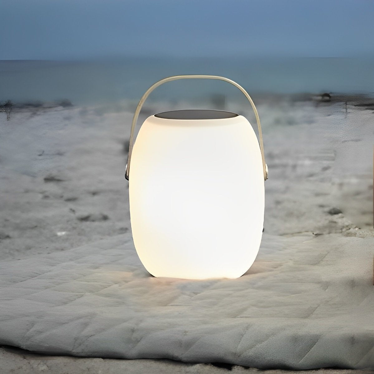 Table Lamp PE Globe Shade 18.0 cm White Garden Patio Solar LED Lantern Portable Outdoor Mood Light Dimmable | Thomler