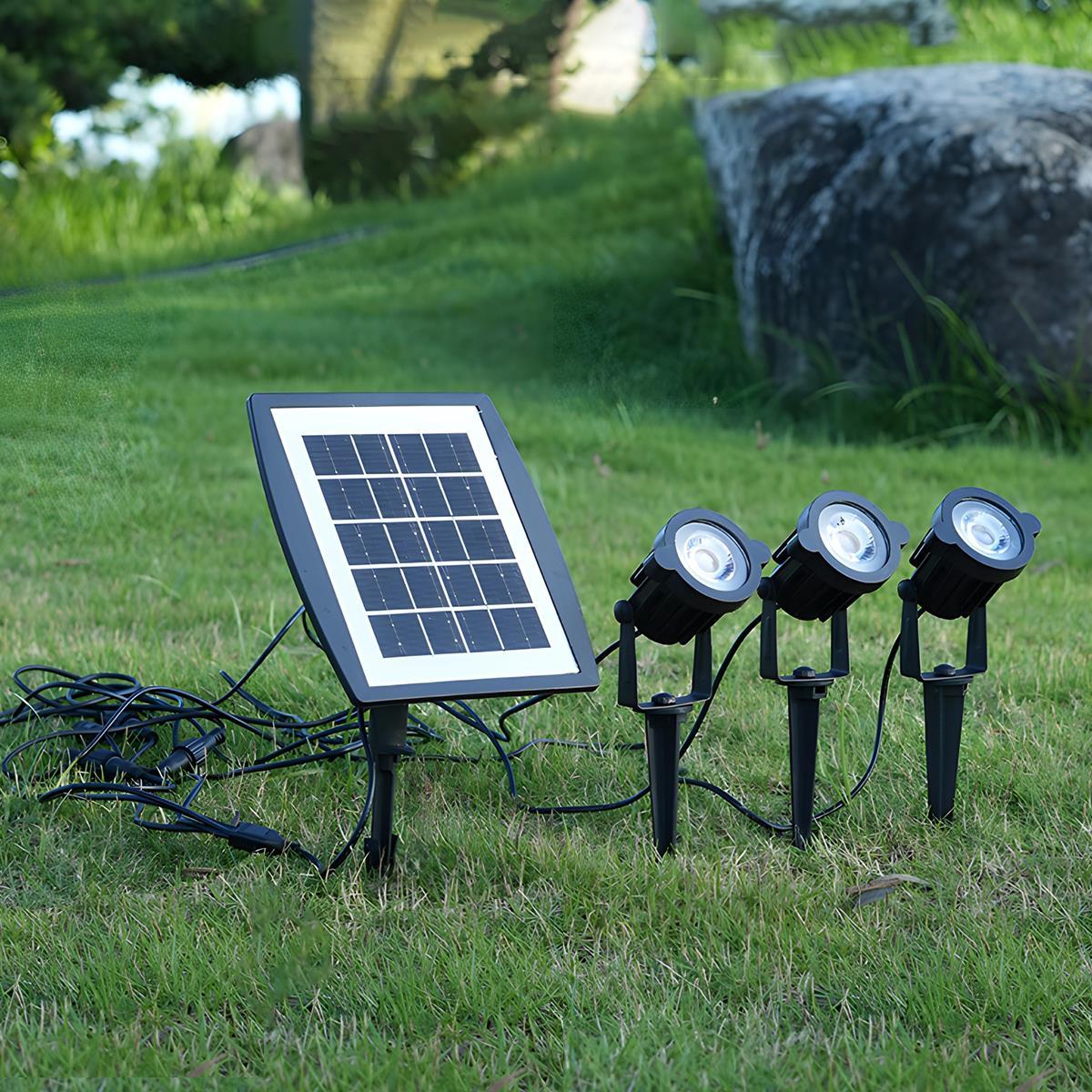 Garden Spotlight ABS 250.0 cm Cable Black Outdoor Solar Path Tree Landscape Light | Thomler