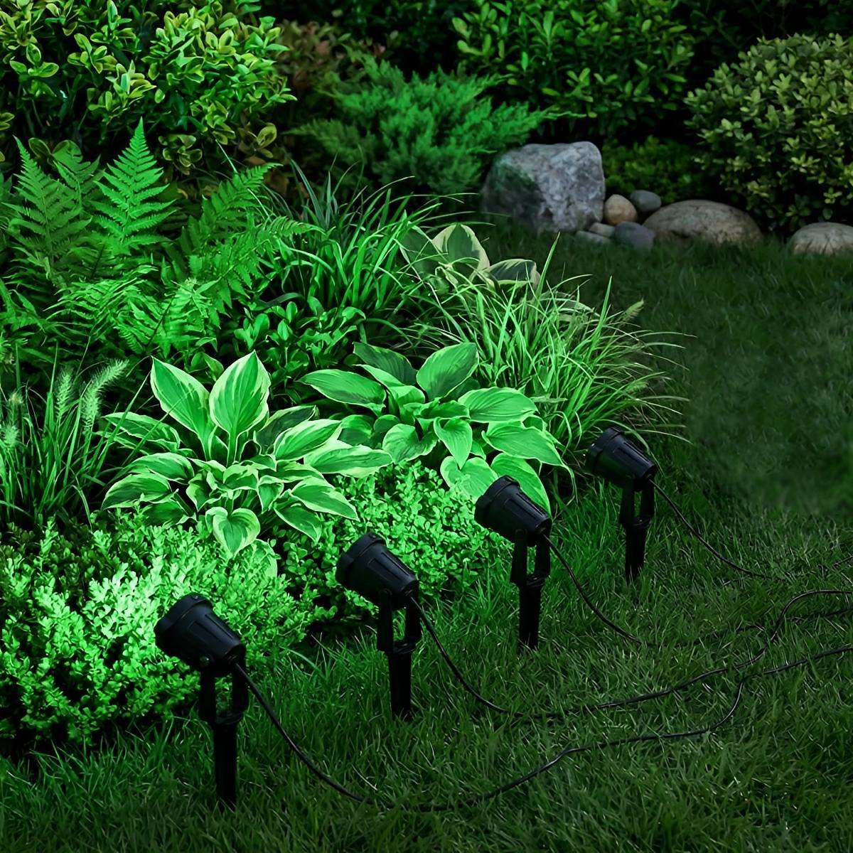 Garden Spotlight ABS 250.0 cm Cable Black Outdoor Solar Path Tree Landscape Light | Thomler