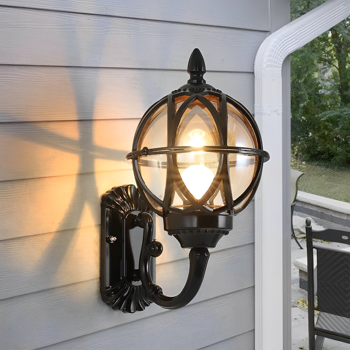 Wall Light Aluminum 12.6 in Vintage Outdoor Black Balcony Porch Pathway Lighting | Thomler