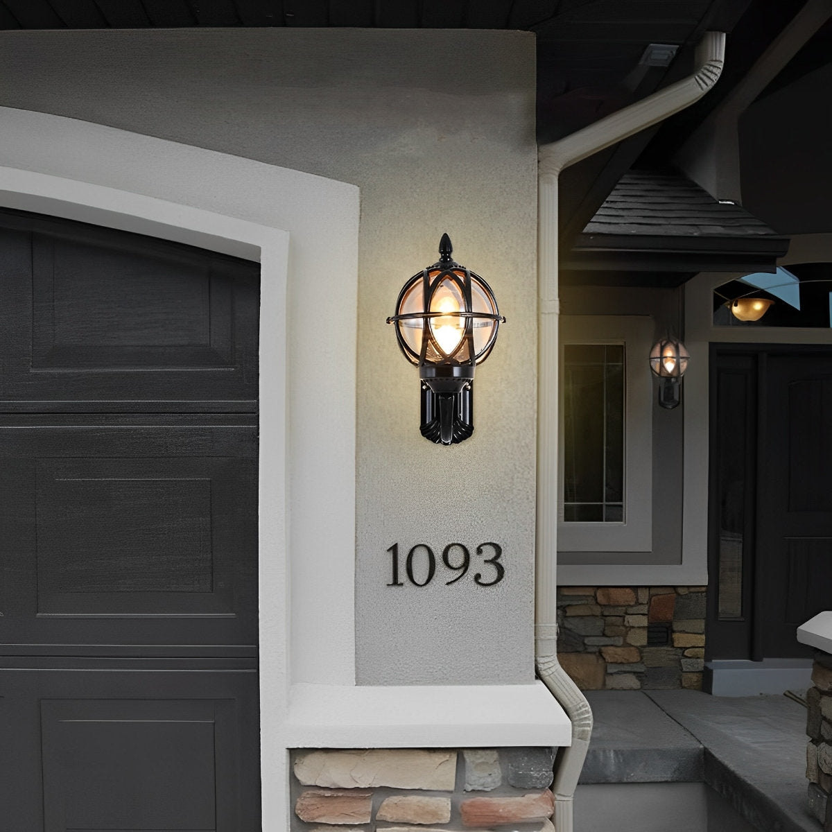 Wall Light Aluminum 12.6 in Vintage Outdoor Black Balcony Porch Pathway Lighting | Thomler