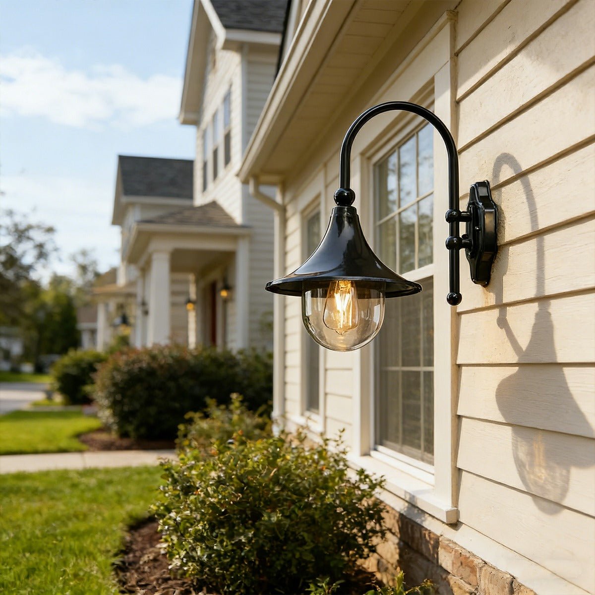 Outdoor Wall Lamp Aluminum 16.9 in Horn Shape Black Bronze LED 6-10W Front Door Garden Patio Rustic Lighting | Thomler