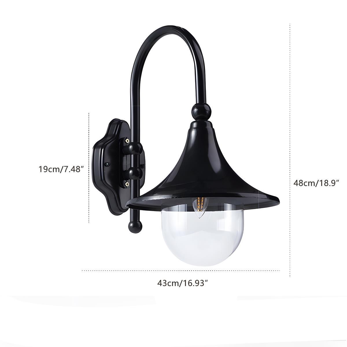 Outdoor Wall Lamp Aluminum 16.9 in Horn Shape Black Bronze LED 6-10W Front Door Garden Patio Rustic Lighting | Thomler