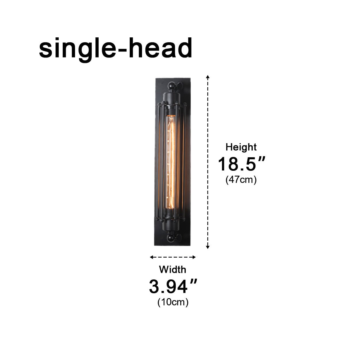 Wall Sconce Iron LED 18.5 in Warm White Indoor Lighting Vintage Industrial Decor Hallway Living Room Bedroom Kitchen Bathroom | Thomler