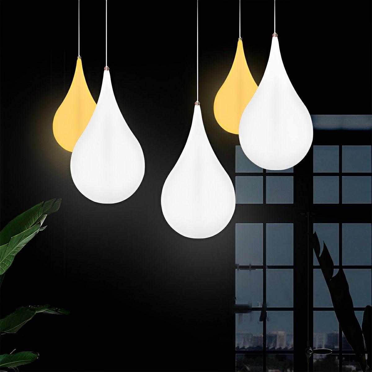 Pendant Light Plastic Teardrop 24.0 cm White Outdoor Patio Pergola Waterproof Hanging Garden Light RGB LED | Thomler