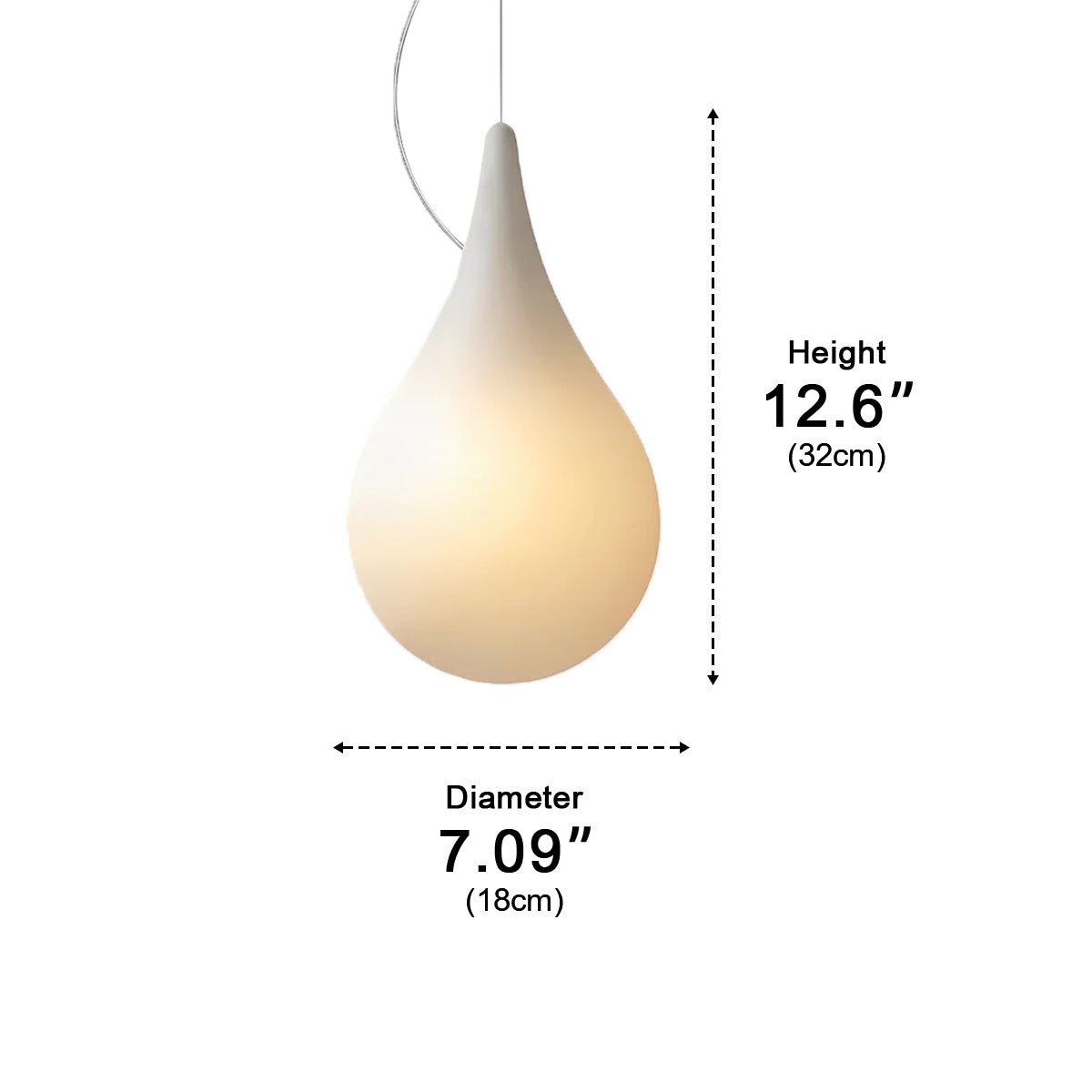 Pendant Light Plastic Teardrop 24.0 cm White Outdoor Patio Pergola Waterproof Hanging Garden Light RGB LED | Thomler