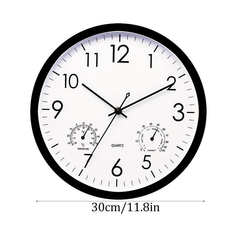 Dual-Display Garden Clock & Thermometer for Patio, Poolside & Yard – All-Weather Metal Design, Large Numbers | Thomler