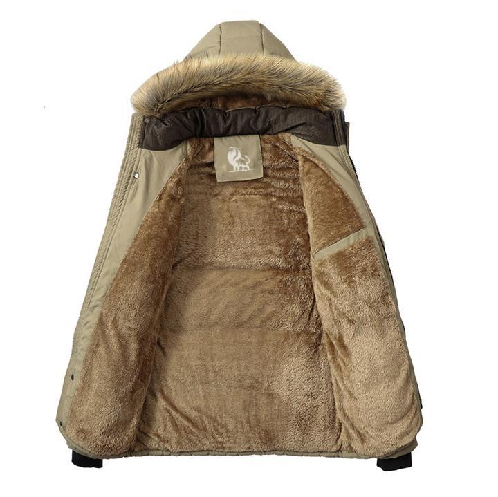 Men's Heavyweight Winter Parka with Removable Hood – Windproof Waterproof Fleece-Lined Jacket for Cold Weather | Thomler