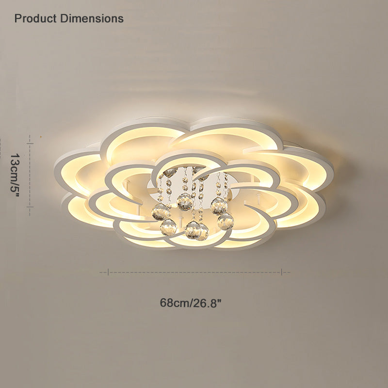 Ceiling Light Crystal Dimmable 26W 20.5 in Living Room Bedroom Ambient Lighting Decorative Modern Fixture | Thomler