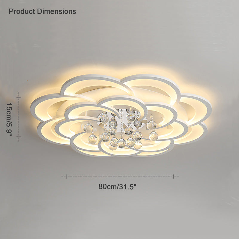 Ceiling Light Crystal Dimmable 26W 20.5 in Living Room Bedroom Ambient Lighting Decorative Modern Fixture | Thomler