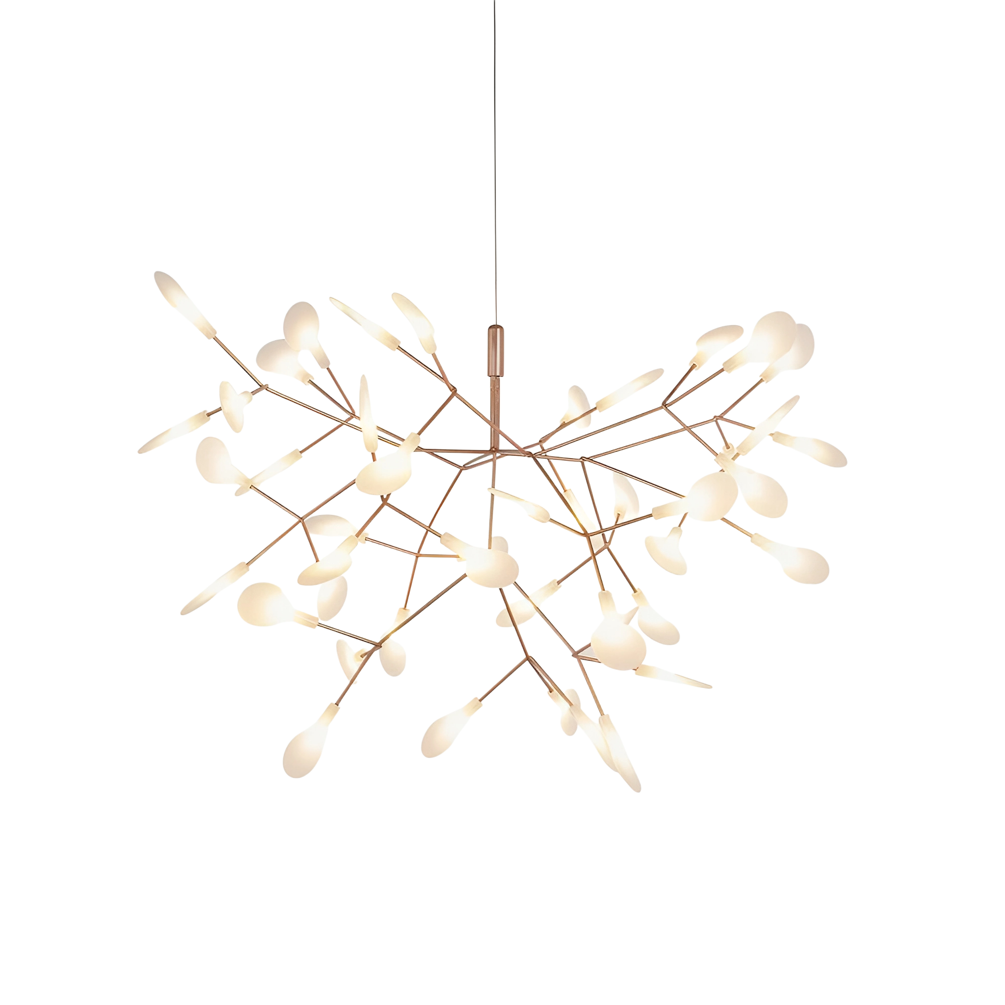 Pendant Light Metal 72.0 cm Rose Gold Dining Room LED Ceiling Fixture Modern Branch Chandelier | Thomler