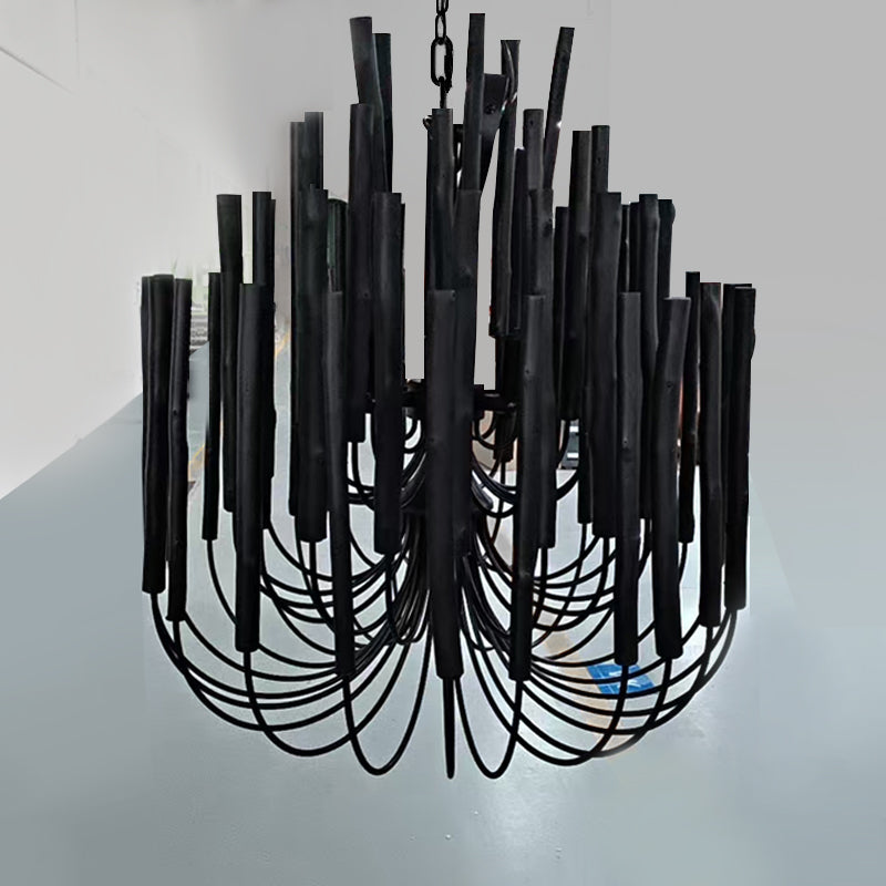 Chandelier Metal 20 in Ivory Modern Dining Room Ceiling Light Decorative Fixture | Thomler