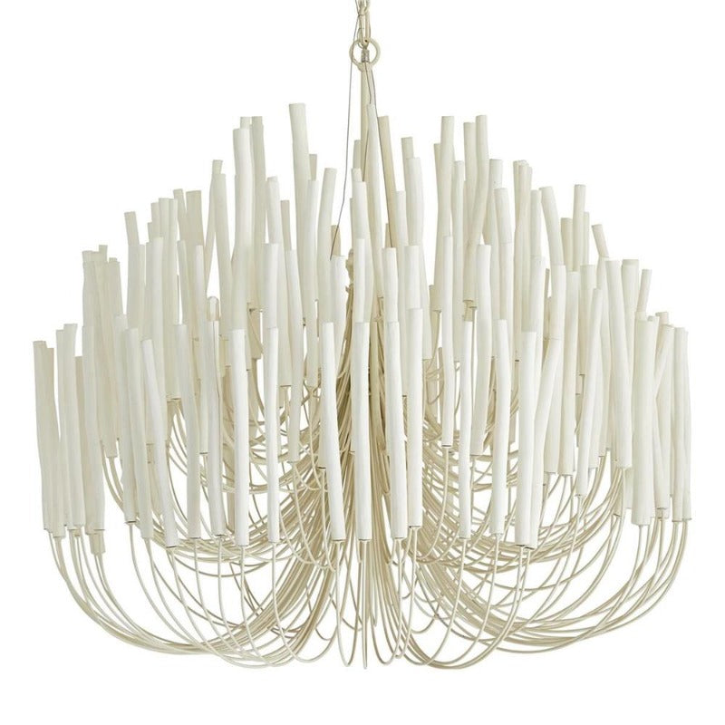 Chandelier Metal 20 in Ivory Modern Dining Room Ceiling Light Decorative Fixture | Thomler