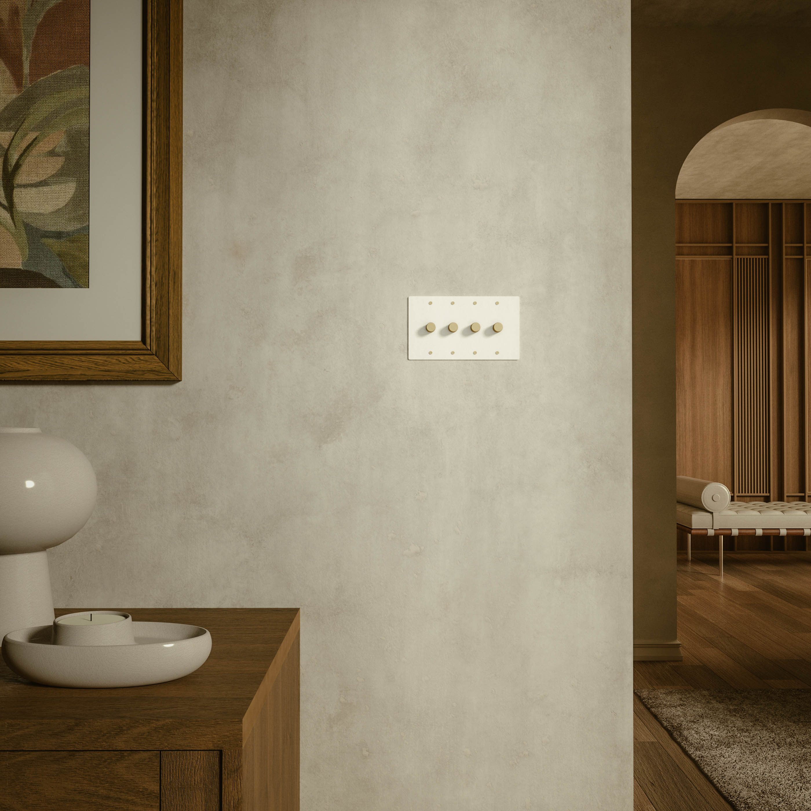 Dimmer Switch Brass Rotary Knob Stepless Indoor Wall Lighting Control Modern Home Decor Panel | Thomler