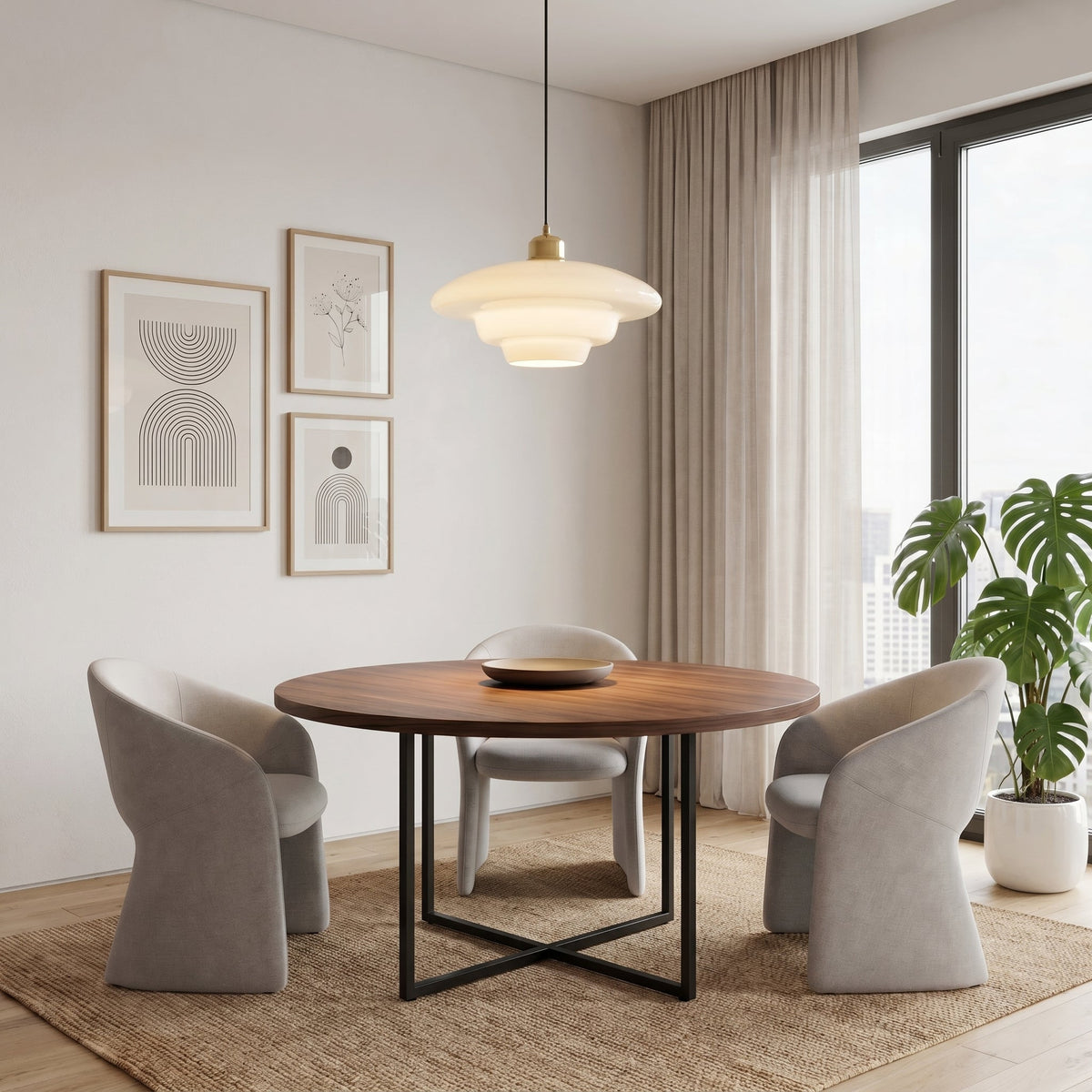 Frosted Glass Pendant Light – Modern Minimalist Kitchen & Dining Room Ceiling Fixture with Diffused LED Glow | Thomler