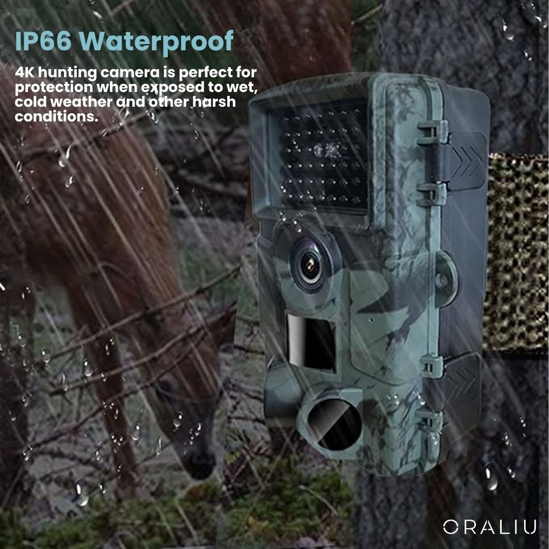 60MP Trail Camera with 4K Video Recording, Night Vision & Smartphone App – Waterproof Wildlife Monitoring System for Hunting, Property | Thomler