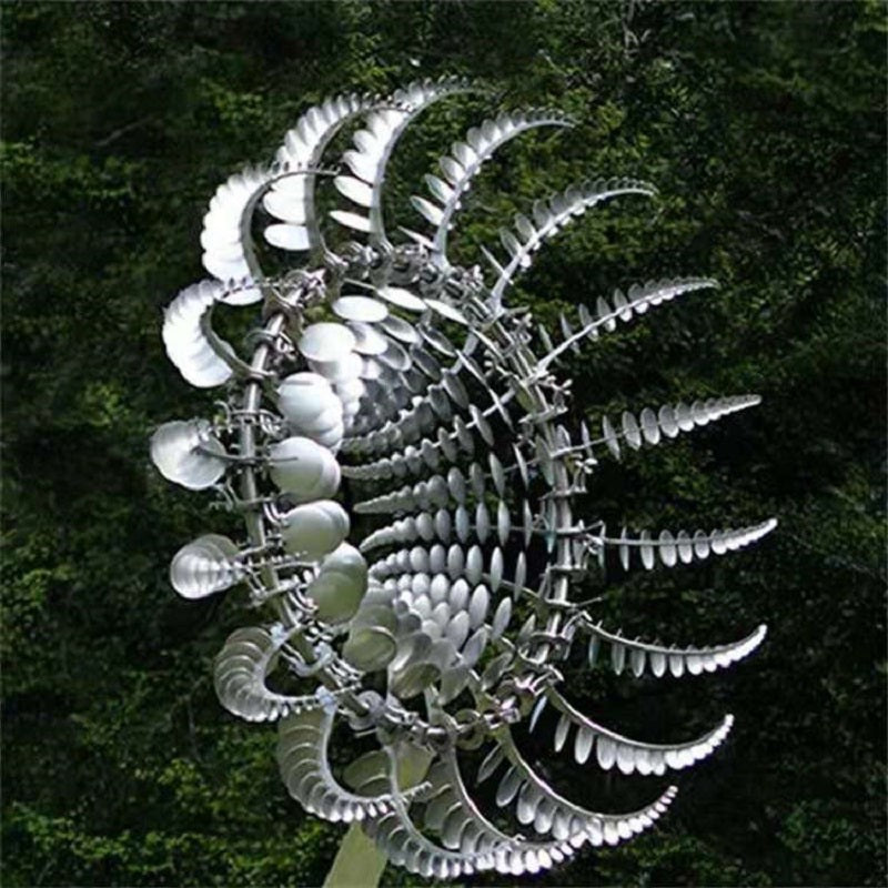 Rotating Garden Wind Spinner Outdoor Metal Sculpture 39 Inch Dual Motion Yard Stake Decor for Lawn Patio Colorful Reflective Kinetic | Thomler