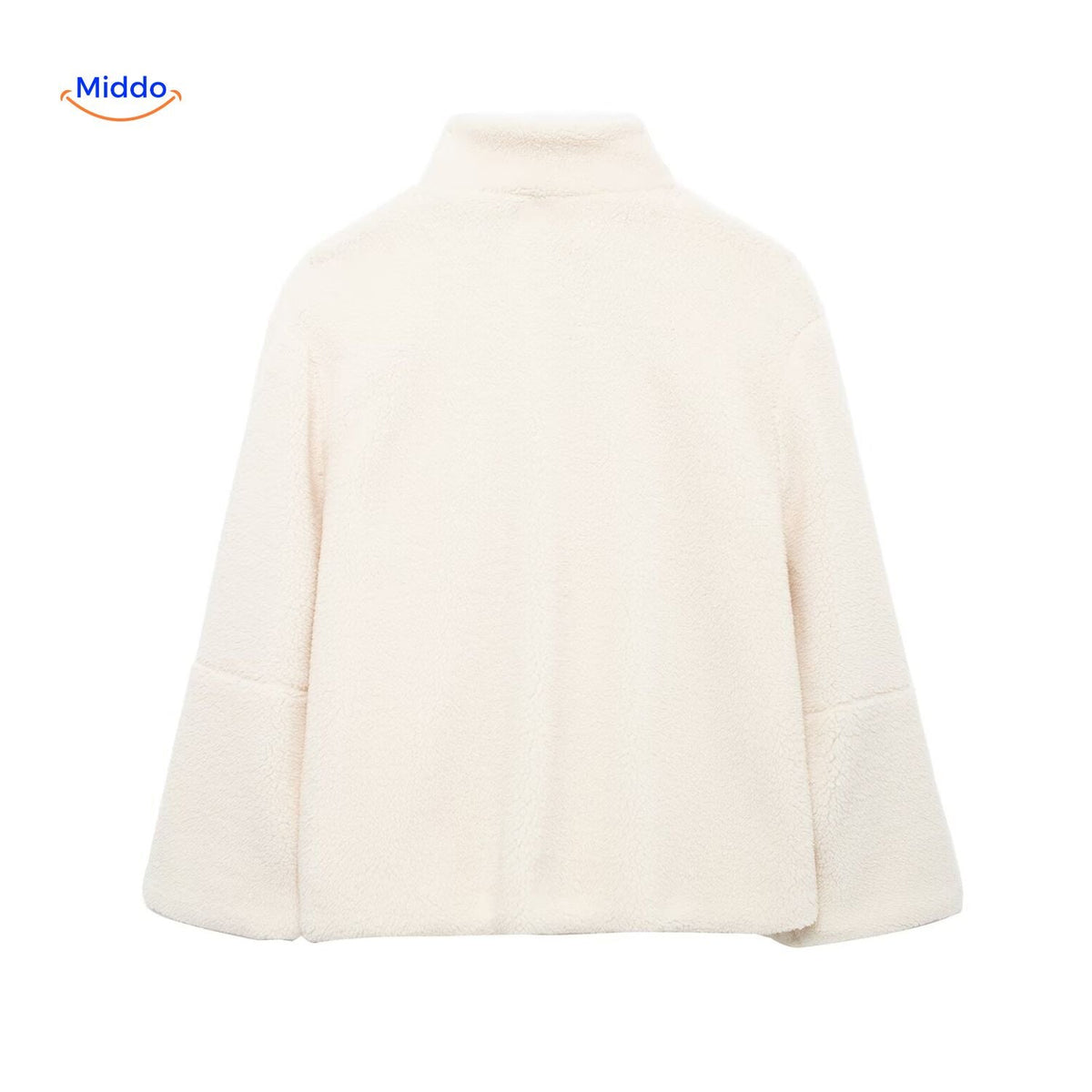 Faux Shearling Jacket with Stand Collar for Women – Plush Sherpa Winter Coat | Thomler