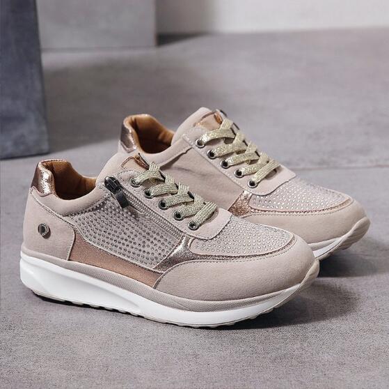 Women's Cushioned Walking Sneakers with Side Zip – Lightweight Athletic Shoes for Everyday Casual Wear & Jogging | Thomler