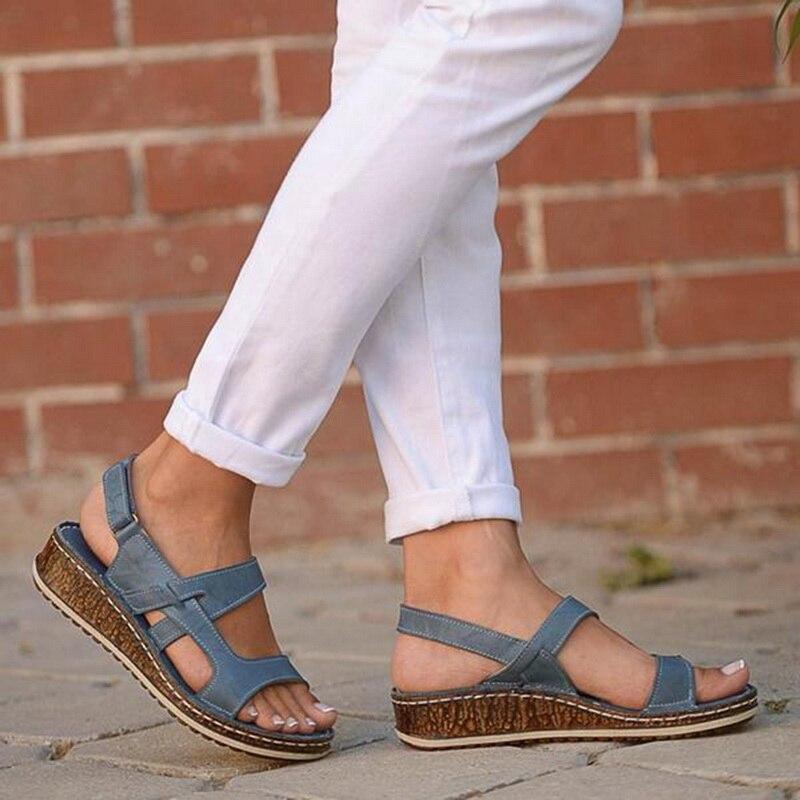 Women's Platform Sandals with Arch Support – Open Toe Summer Footwear with Adjustable Ankle Strap for All-Day Walking Comfort | Thomler