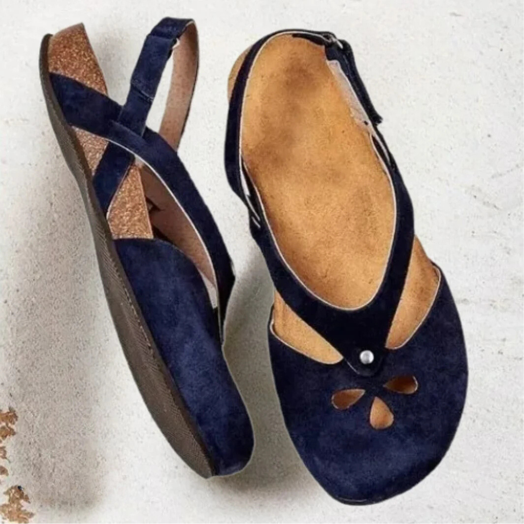 Arch-Support Closed-Toe Slingback Sandals for Women – Adjustable Cross-Strap Summer Footwear with Contoured Footbed for All-Day Wear | Thomler