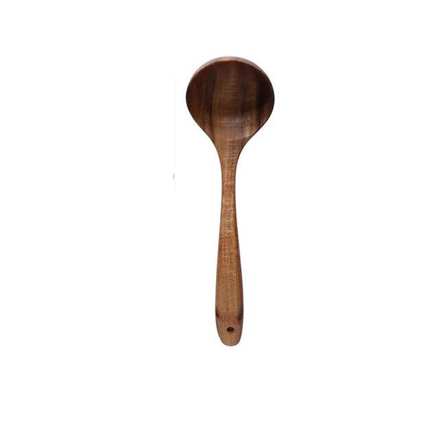 7-Piece Wooden Cooking Utensil Set – Heat-Safe Nonstick Kitchen Tools for Everyday Meals | Thomler