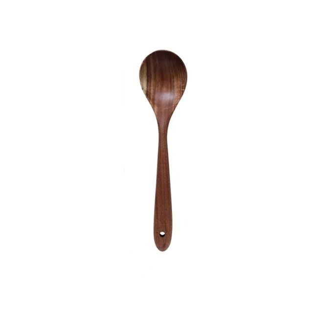 7-Piece Wooden Cooking Utensil Set – Heat-Safe Nonstick Kitchen Tools for Everyday Meals | Thomler