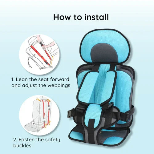 Compact Travel Booster Seat for Kids with 5-Point Safety Harness & Portable Folding Design for Car, Taxi & Plane | Perfect for Toddlers & | Thomler
