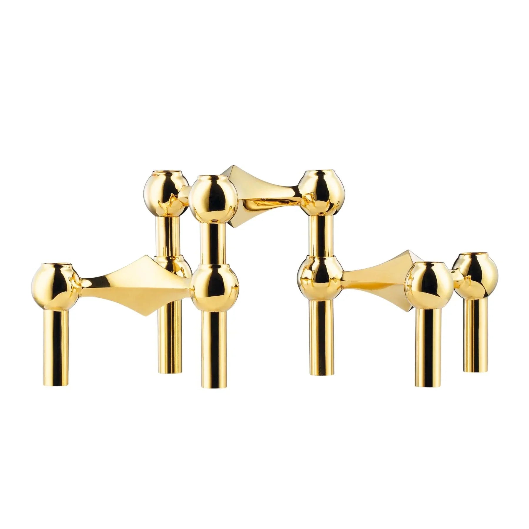 Candlestick Set Solid Brass 6.5 cm Modular Table Decor Dining Room Sideboard Sculpture | Thomler