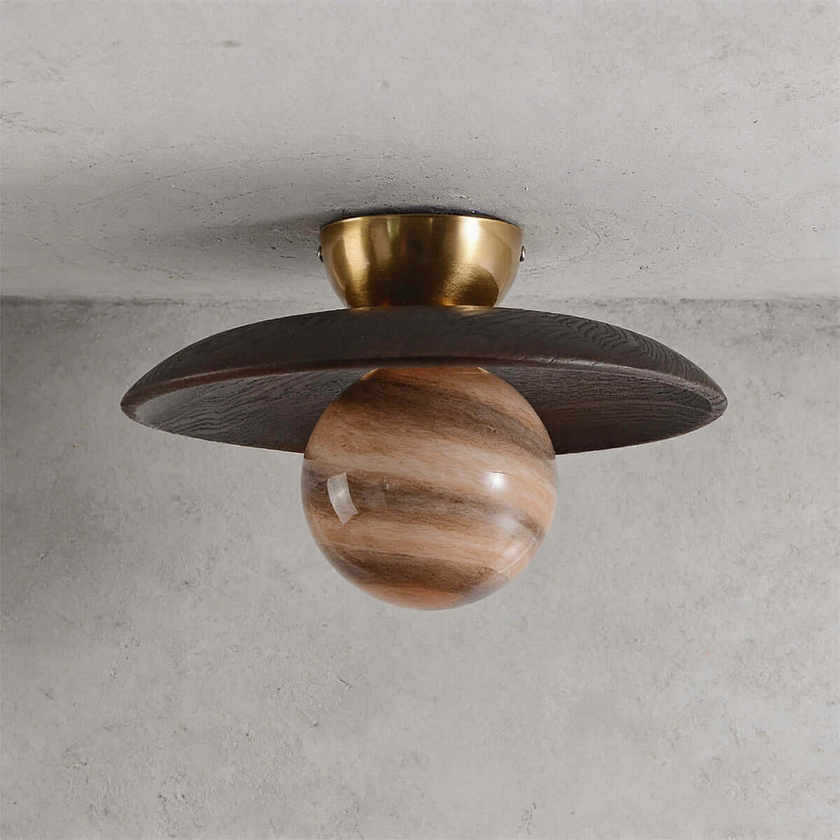 Ceiling Lamp Wood 11 in Glass Globe Nordic Hallway Entryway Lighting Fixture | Thomler