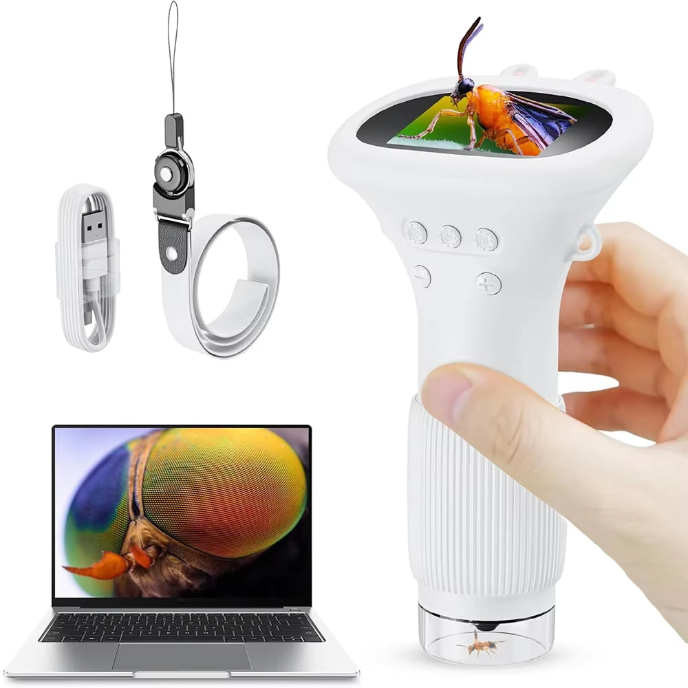 Kids Digital Microscope with 1000X Zoom, HD Camera & PC Connectivity for STEM Learning & Outdoor Discovery | Thomler