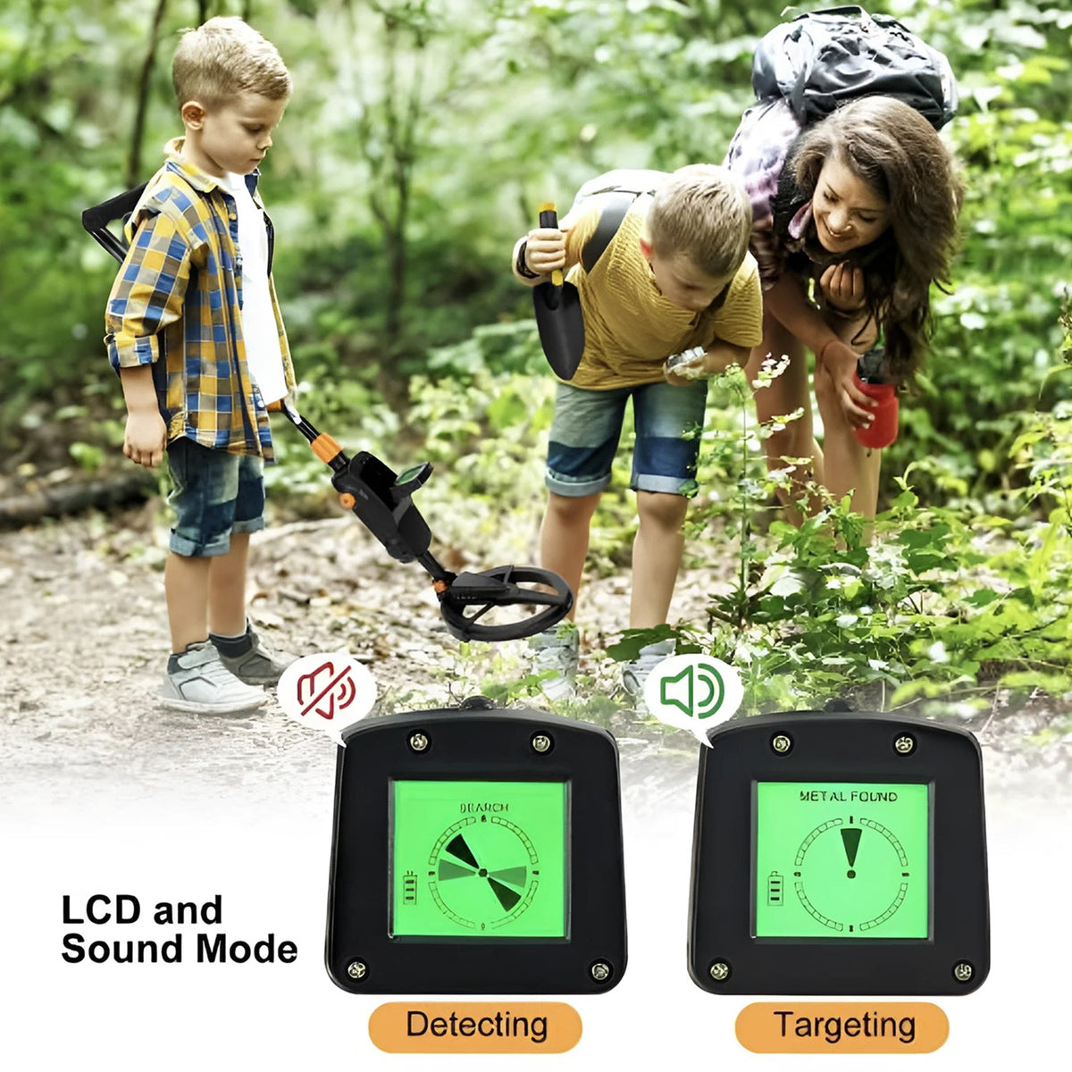 Junior Metal Detector with Waterproof Coil & Target ID – Adjustable Treasure Finder for Kids Ages 6-12 – Beach, Park & Backyard Detecting | Thomler