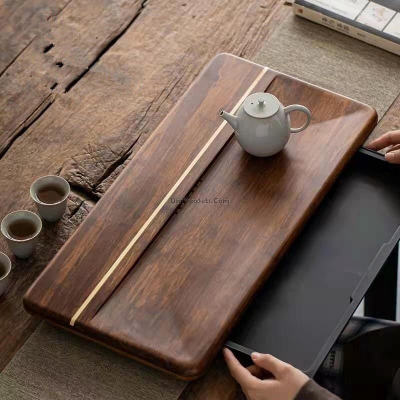 Tea Tray Bamboo 50.0 cm Traditional Gongfu Tea Ceremony Serving Drip Tray Organised Tea Preparation Display Board | Thomler