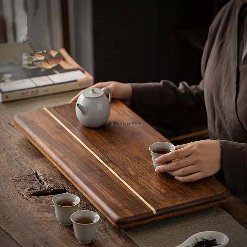 Tea Tray Bamboo 50.0 cm Traditional Gongfu Tea Ceremony Serving Drip Tray Organised Tea Preparation Display Board | Thomler