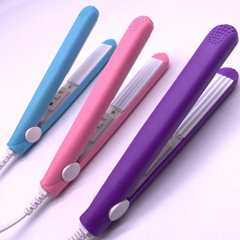 Compact Ceramic Hair Straightener & Curler 2-in-1 | 30-Second Heat-Up | Travel-Size Styling Iron with Tourmaline Plates for Smooth Curls | Thomler