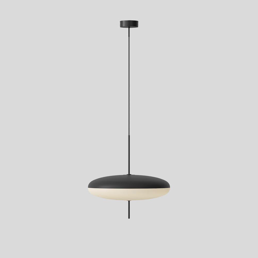 Polymer Plastic Suspension Lamp 11.8 in x 21.7 in White Indoor Ceiling Light Adjustable Hanging Height Modern Lighting Fixture | Thomler