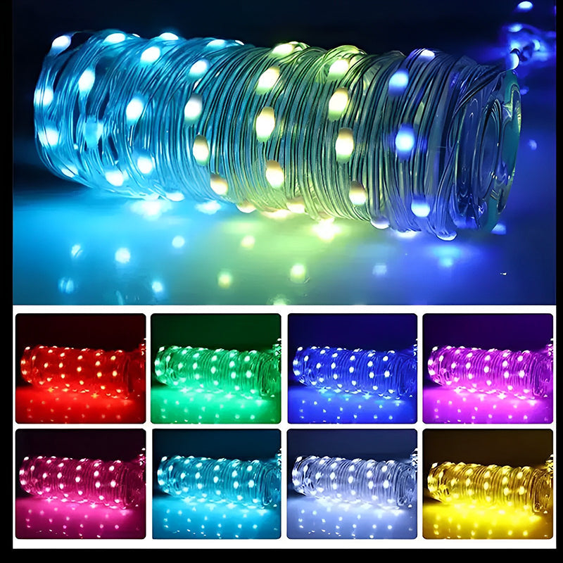 Color-Changing LED String Lights with Remote Control & Music Sync Mode for Indoor & Outdoor Use | Thomler