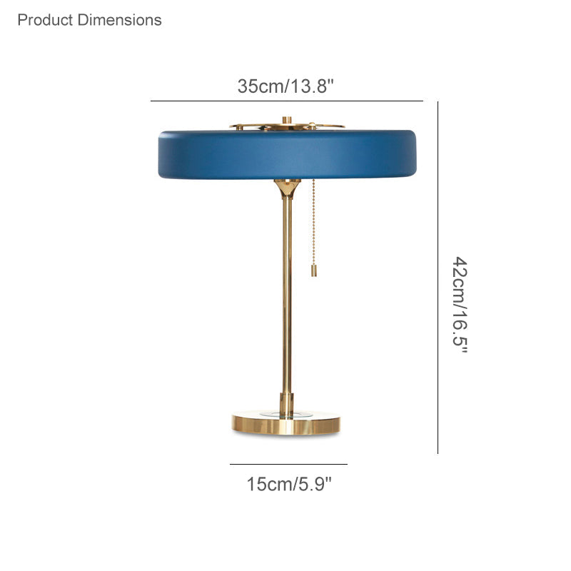 Table Lamp Brass 10W 13.8 in x 16.5 in Bedroom Living Room Study Vintage Midcentury Style Lighting | Thomler