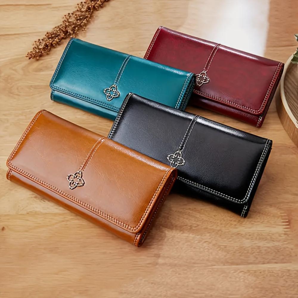 Leather Bifold Wallet for Women – Compact Card Holder with Multiple Slots, Slim Fold Design for Cash & Credit Cards, Everyday Use | Thomler