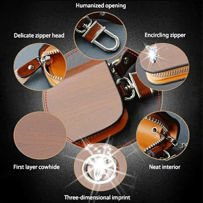 Signal Blocking Car Key Pouch with Dual-Chamber RFID Protection | Keyless Entry Anti-Theft Faraday Bag | Compact 5.5×4 in Shielded Holder | Thomler